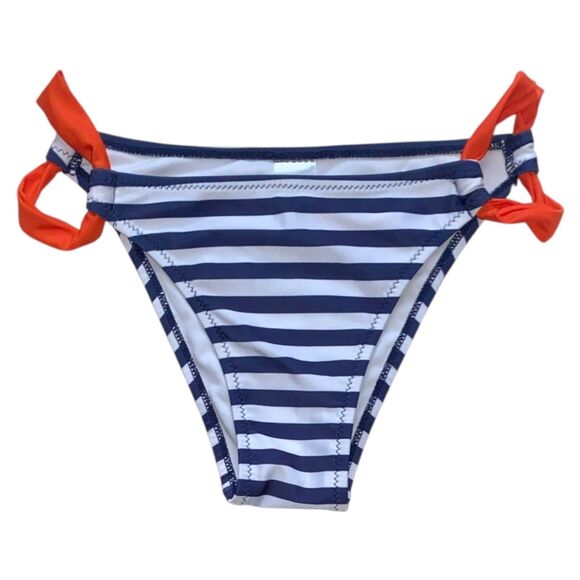 2-Piece Bathing Suit Padded Push-Up Bandeau Bikini Swimsuit Blue Orange Sz Small - Picture 4 of 7